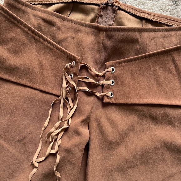 Vintage Brown Belted Flare Pants - Picture 2 of 3